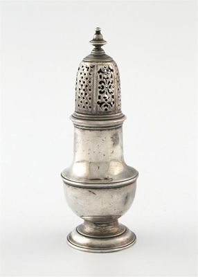 Appraisal: A George II silver pepper pot with an associated cover