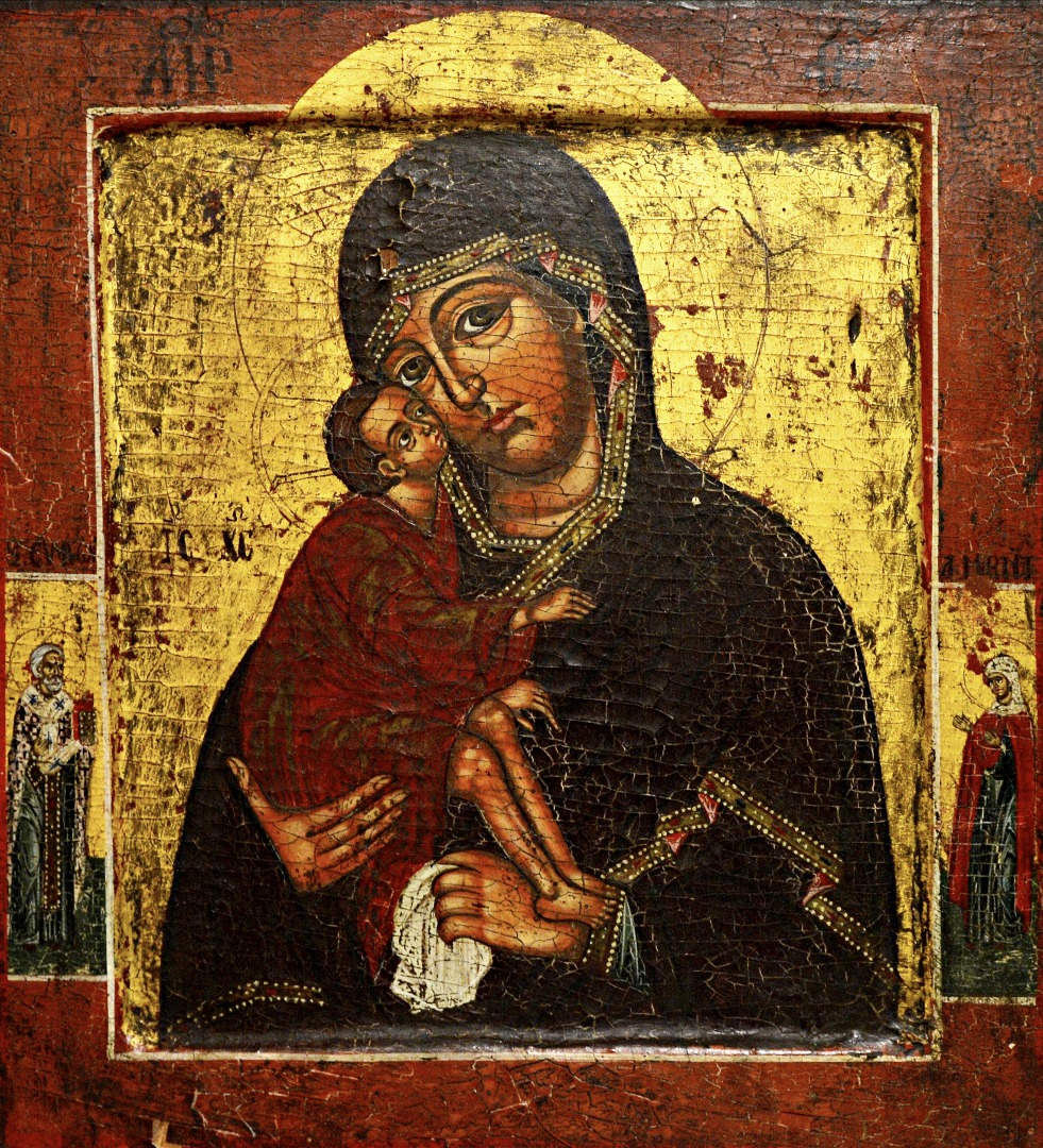 Appraisal: A Greek icon of the Madonna and Child oil on