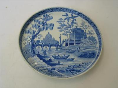 Appraisal: A SPODE EARTHENWARE STAND of circular form blue printed in