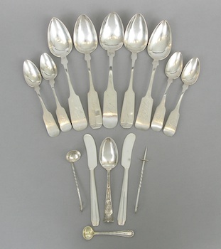 Appraisal: A Lot of Mixed Silver Flatware and Serving Utensils A