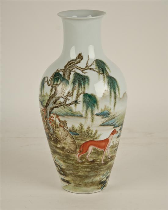 Appraisal: A th C Chinese Famille Rose Porcelain Vase with enamel