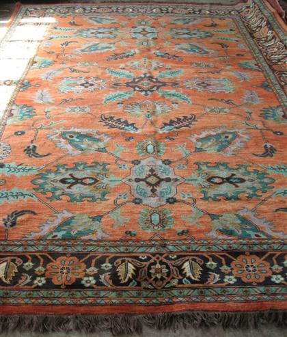 Appraisal: Oushak style carpet th century ft x ft PROVENANCE Property