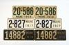 Appraisal: LICENSE PLATES - Lot of three matched pair of Maine