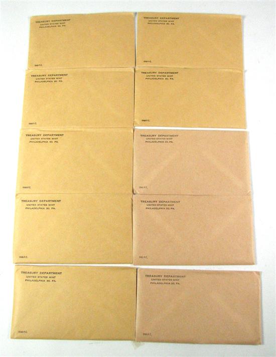 Appraisal: Seven Three Proof Sets All sets UNOPENED in mint issued