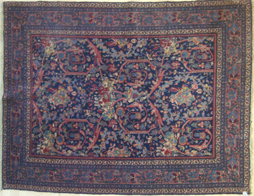 Appraisal: Kashan throw rug ' x '