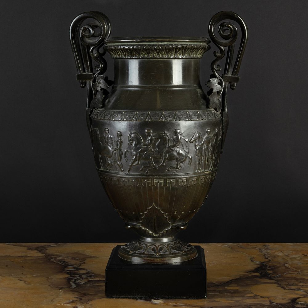 Appraisal: Italian Late Neoclassical Bronze Urn After the Antique Raised on