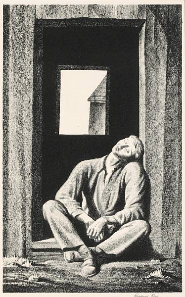 Appraisal: Rockwell Kent American - Resting BJ Lithograph printed on wove