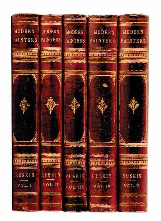 Appraisal: Fine leatherbound books Ruskin's Modern Paintings published Ruskin John MODERN