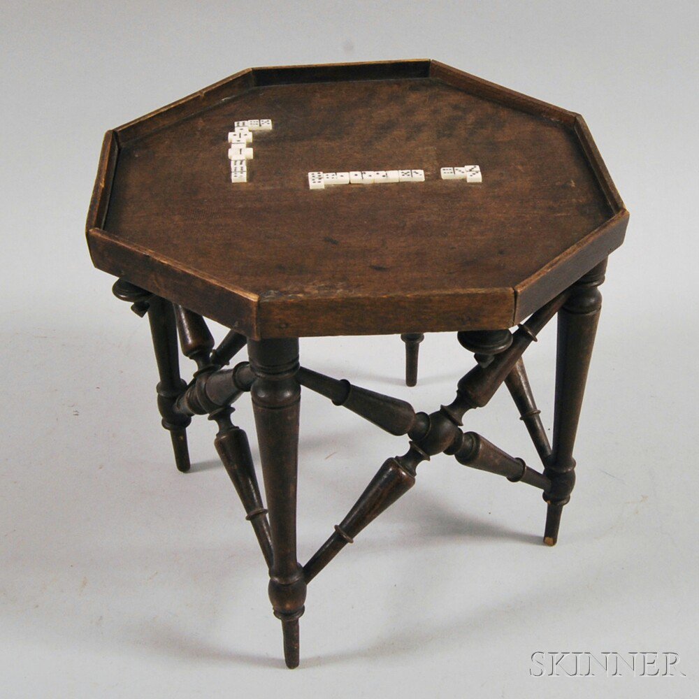 Appraisal: Miniature Walnut Octagonal Table th th century the top with