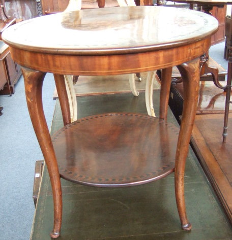 Appraisal: A Dutch walnut and marquetry circular occasional table th century