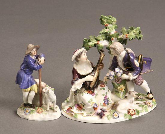 Appraisal: Two Meissen Figural Groups of a Gentleman and Lady with