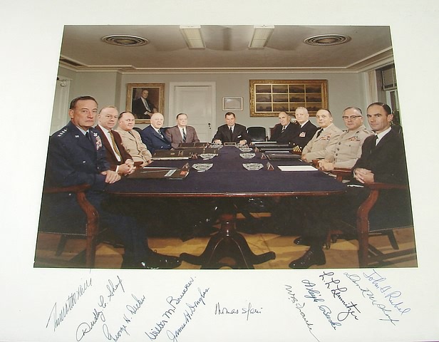 Appraisal: Large signed photograph of Secretary of Defense Joint Chiefs of