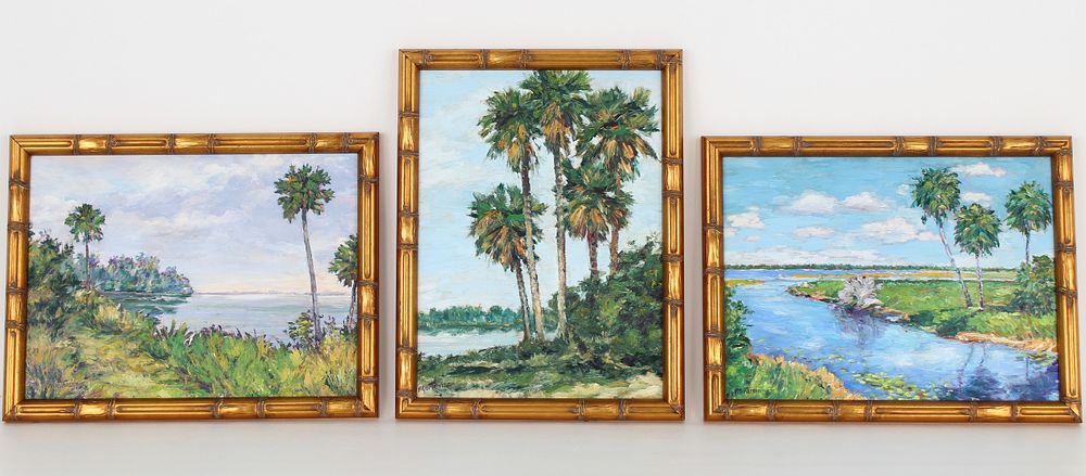 Appraisal: Florida Landscape Paintings Signed Florida Landscape Paintings Signed Mortenson lower