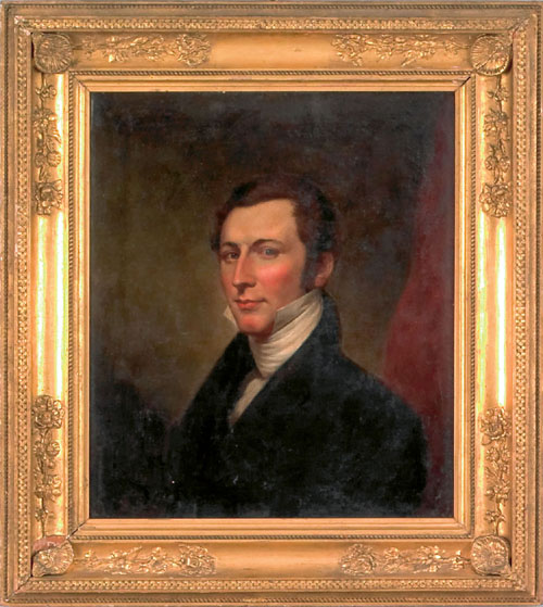 Appraisal: American oil on canvas portrait of a gentleman early th