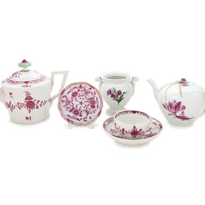 Appraisal: A Group of Meissen Porcelain Tea Articles depicting various patterns