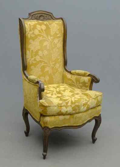 Appraisal: Vintage French style upholstered chair '' Seat Ht '' Overall