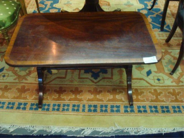 Appraisal: Mahogany Banded Coffee Table From a Lexington Ave NYC estate