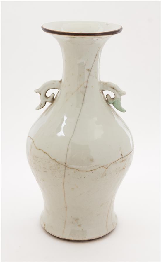 Appraisal: Sale Lot A Ge-Type Porcelain Vase th century the baluster