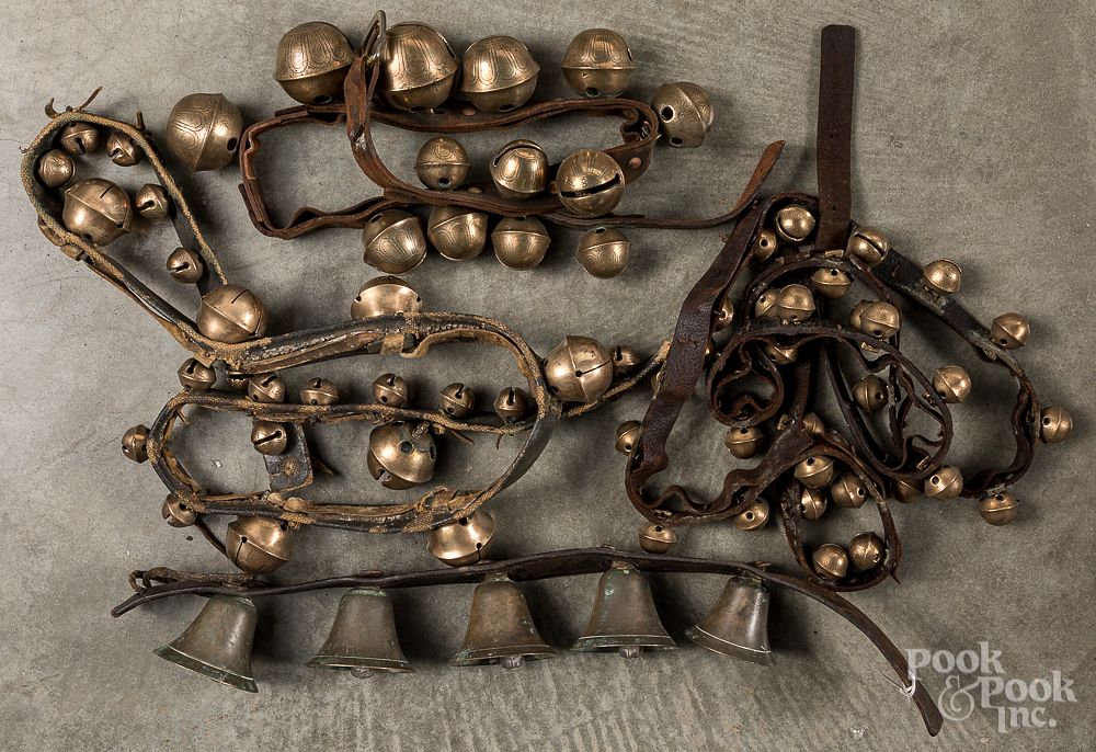 Appraisal: Sets of brass sleigh bells Sets of brass sleigh bells