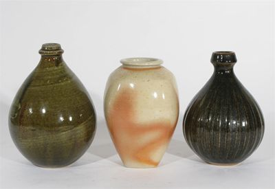 Appraisal: A Muchelney gourd vase by Nick Rees covered in a