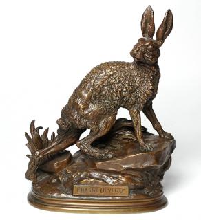 Appraisal: Bronze Jules Moigniez Chasse Ouverte Jules Moigniez French - Chasse