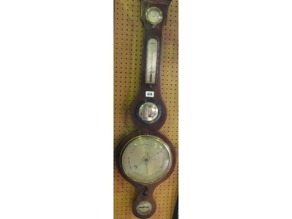 Appraisal: A Georgian mahogany wheel barometer with box wood and ebony