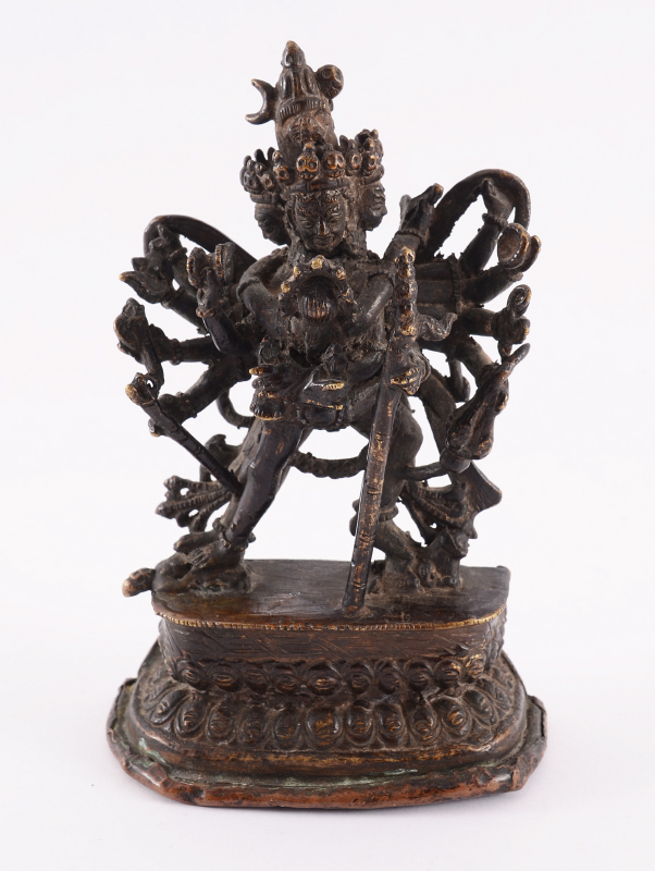 Appraisal: BRONZE NEPALESE FIGURE OF SAMVARA CONSORT Nicely detailed figure of