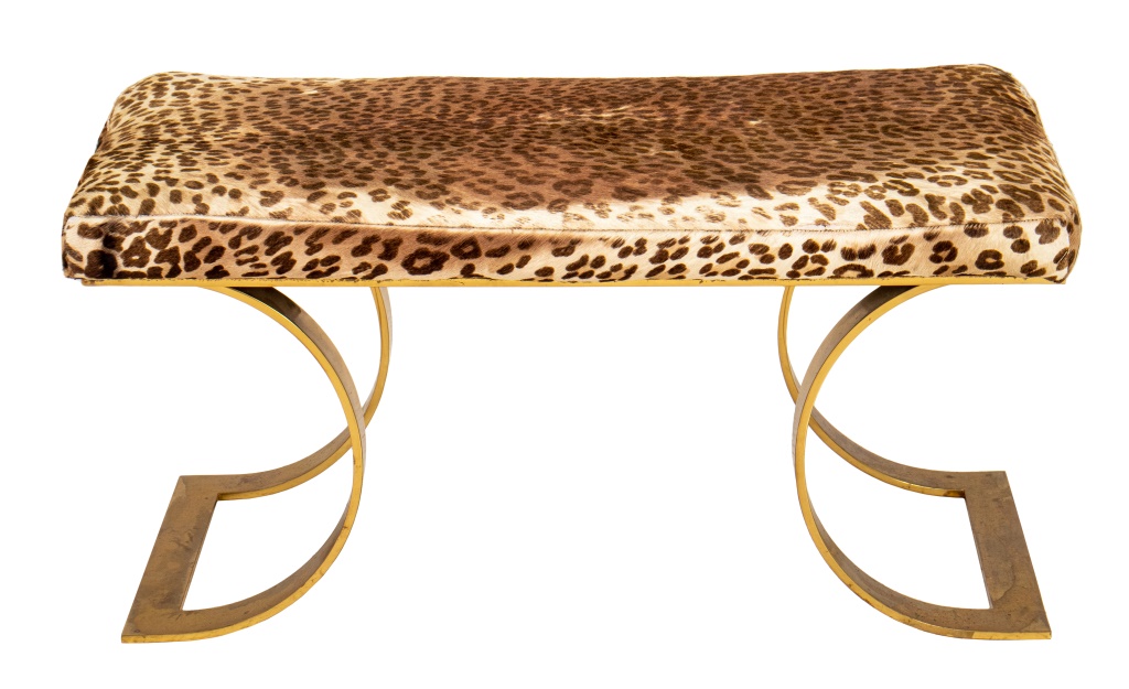 Appraisal: KARL SPRINGER 'JMF' POSTMODERN BRASS BENCH Karl Springer German American