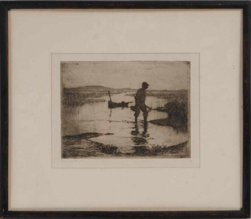 Appraisal: FRANK BENSON - CLAM DIGGER Etching signed lower left numbered