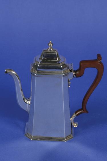 Appraisal: AN ART DECO COFFEE POT of octagonal form the domed