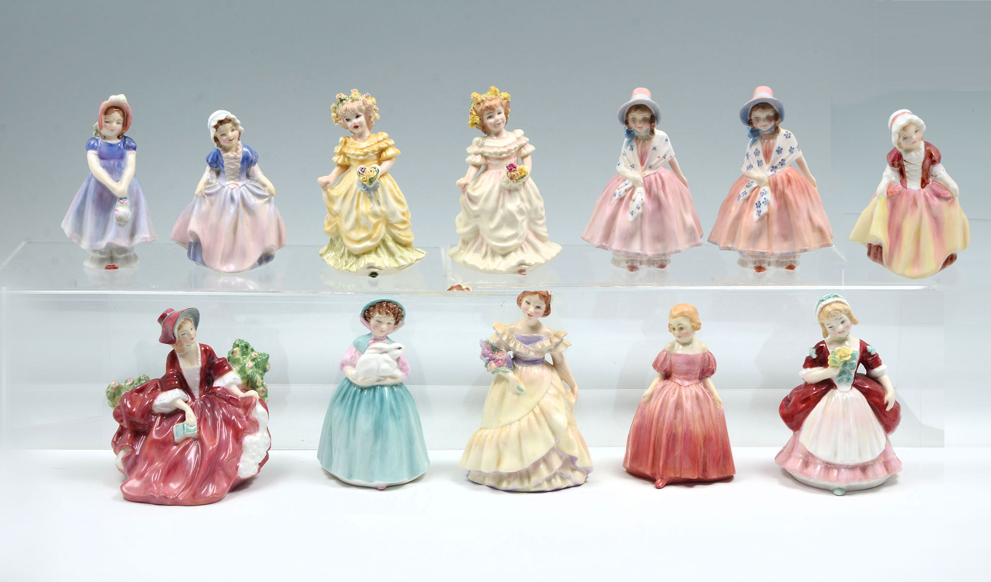 Appraisal: PC ASSORTED ROYAL DOULTON FIGURES ''Lydia'' HN ''Bunny'' HN Copr