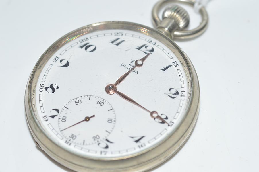 Appraisal: AN OMEGA POCKETWATCH OPEN FACE CROWN AND SET AN OMEGA