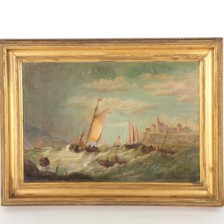 Appraisal: James Webb large oil painting James Webb large oil painting