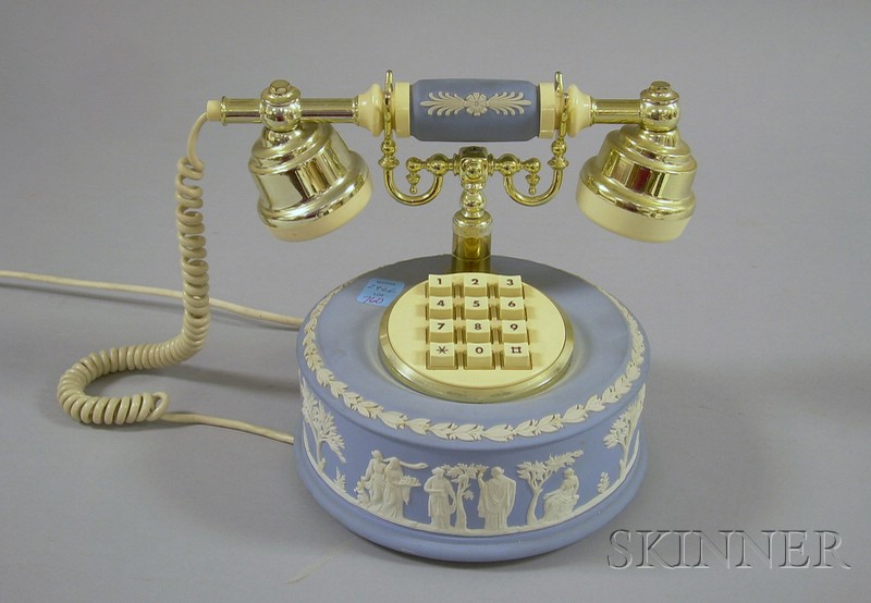 Appraisal: Wedgwood Solid Light Blue Jasper Telephone England late th century