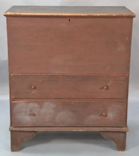 Appraisal: Primitive blanket chest with lift top over two drawers set