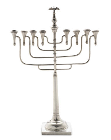 Appraisal: A Polish tall silver menorah maker's mark WH third standard