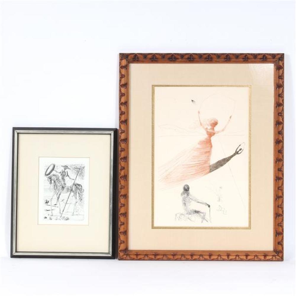 Appraisal: TWO NY COLLECTOR'S GUILD ETCHINGS BY SALVADOR DALI DON QUIXOTE