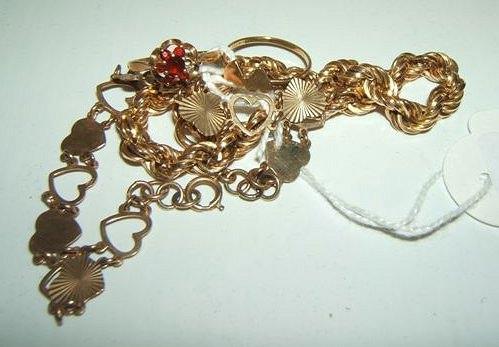 Appraisal: Approx grammes of ct gold jewellery consisting of two bracelets