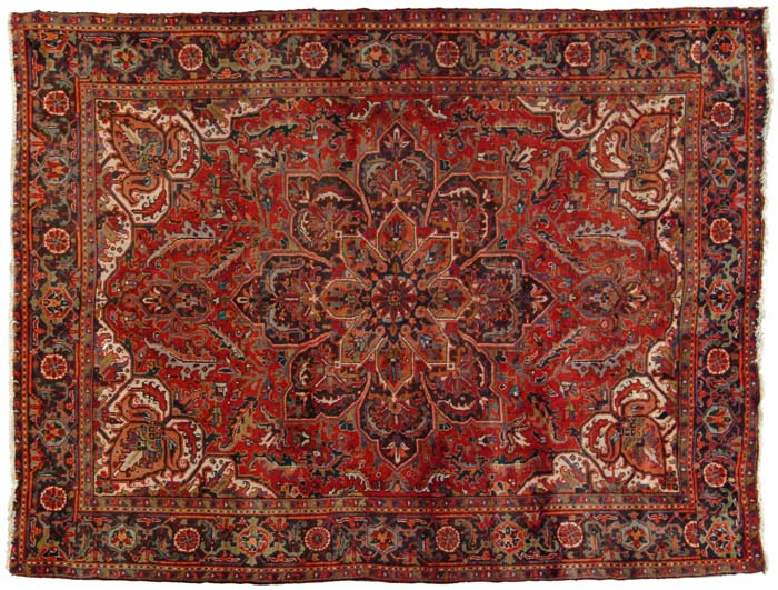 Appraisal: HERIZ ORIENTAL ROOM SIZE RUG Star like center medallion on