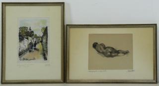 Appraisal: Lot of Two Lithographs Utrillo Maillol Maurice Utrillo French -