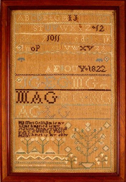 Appraisal: PENNSYLVANIA SAMPLER BY HARRIET GRAHAM Alphabet and motto over a