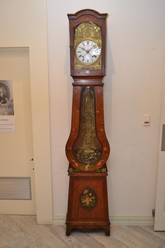 Appraisal: A FRENCH LONGCASE CLOCK WITH FLORAL MOTIF A FRENCH LONGCASE