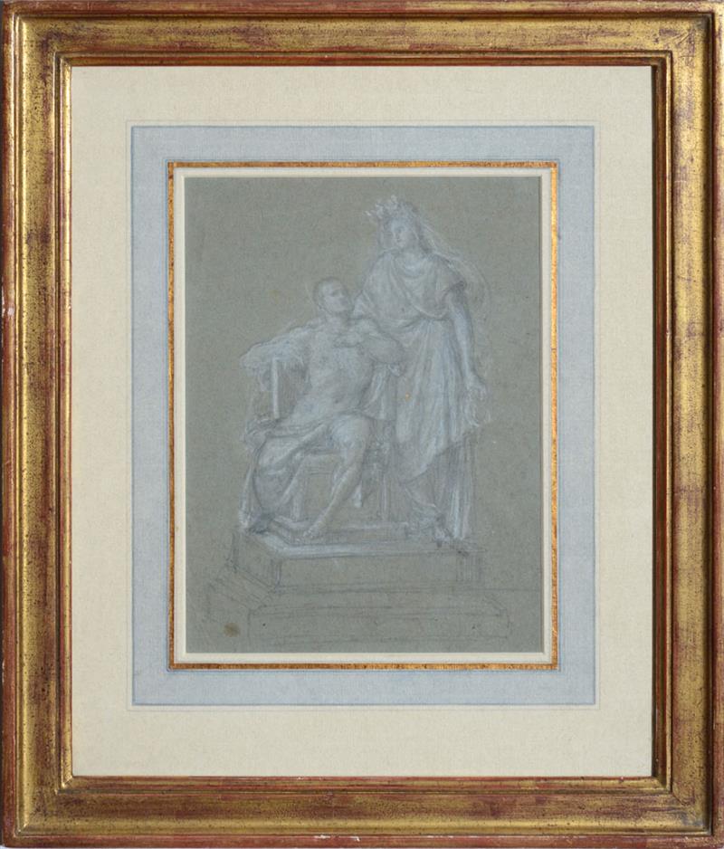 Appraisal: ALBERT-ERNEST CARRIER BELLEUSE - ROMAN FIGURES Pencil with white chalk