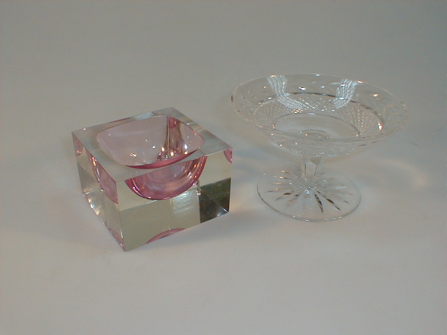 Appraisal: A Waterford cut crystal pedestal bonbon dish and a modern