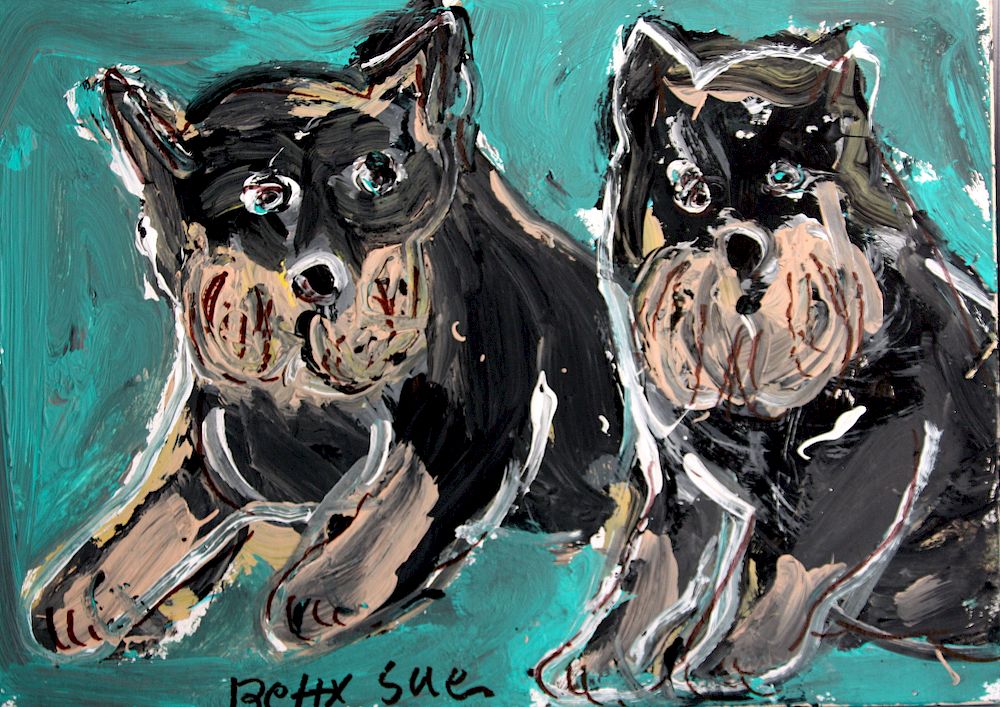 Appraisal: Outsider Art Betty Sue Matthews Untitled Scottie dogs Matthews Betty