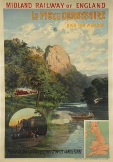 Appraisal: Midland Railway of England Lithograph Poster Le Pic du Derbyshire