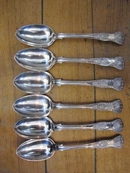 Appraisal: BAG OF SIX VICTORIAN STERLING SILVER KINGS PATTERN TABLE SPOONS