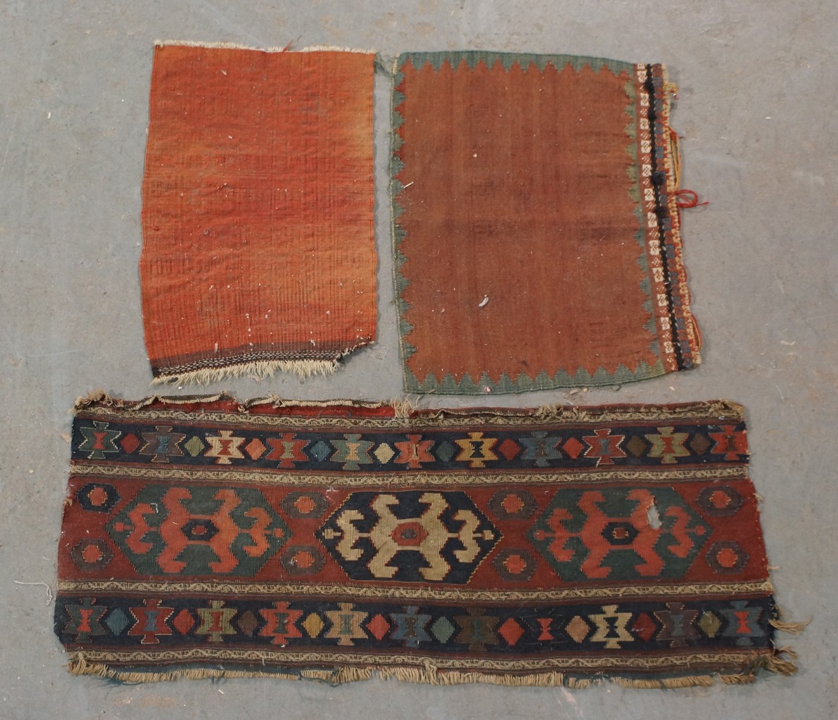 Appraisal: small Kilim fragments