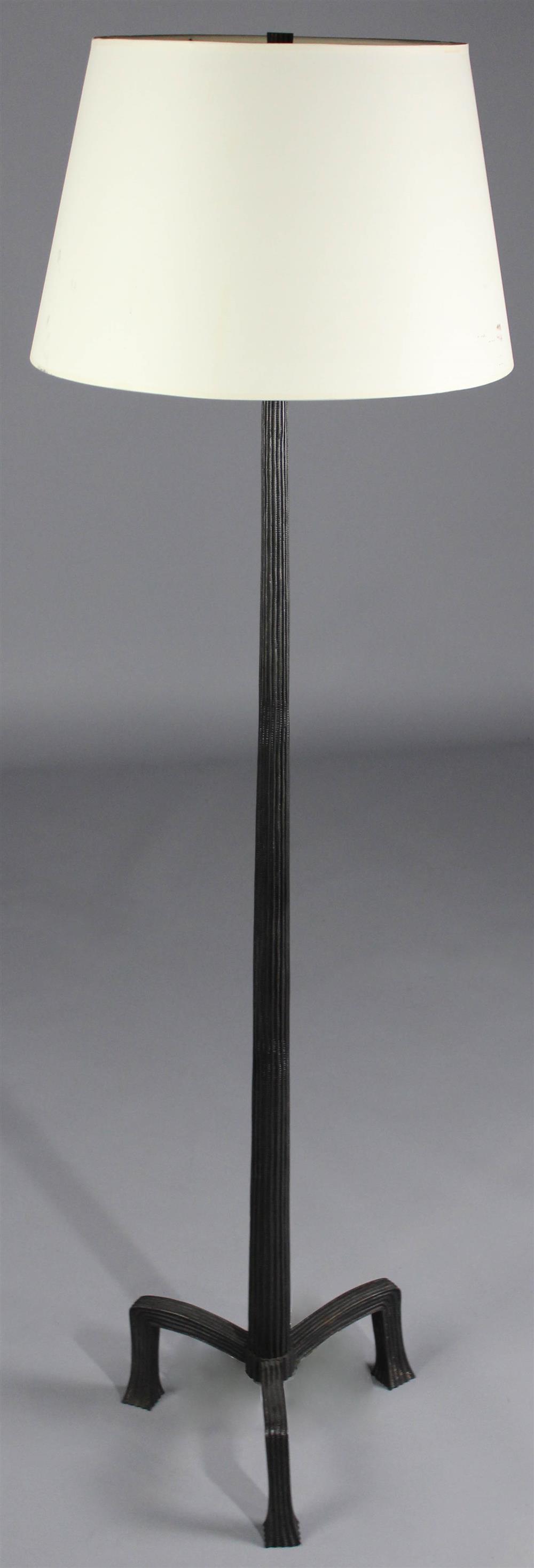 Appraisal: E F CHAPMAN FLOOR LAMP tripod base with textured aged