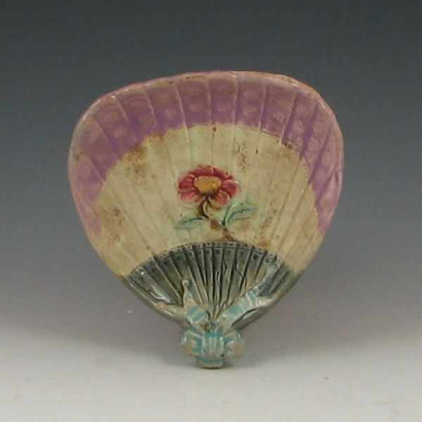 Appraisal: Majolica Flower Tray marked K in ink ''l tiny glaze